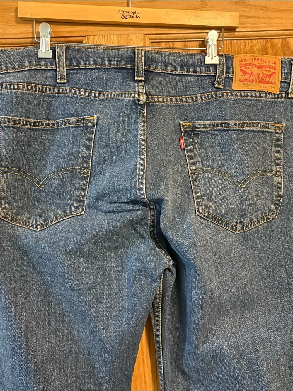 Levi’s 505 Regular Fit Straight Leg Blue Jeans Denim Men’s 40X34